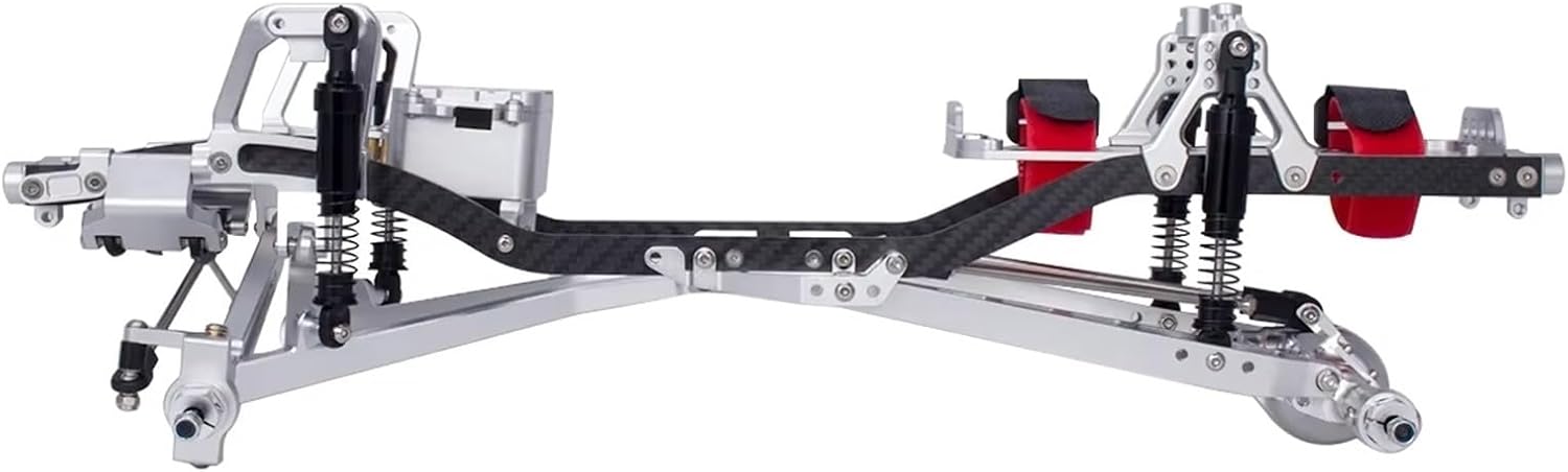 RC Car Parts Compatible with Axial for SCX10 I II III for TRX4 1/10 RC Crawler for Desert Truck for Capra Aluminum Twin I-Beam 2WD for Chassis Kit(Silver)