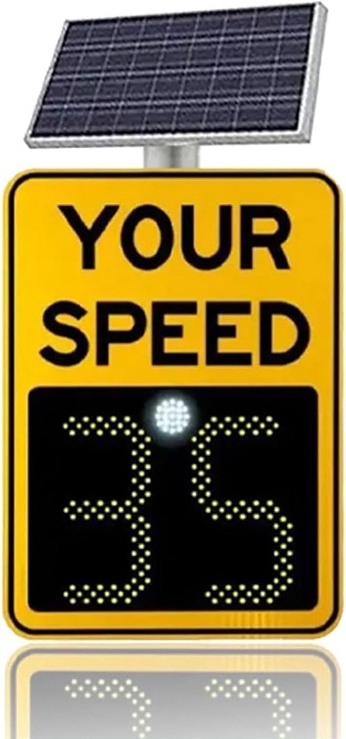 Solar radar speed limit sign, aluminum gun road warning LED display, suitable for highways and roads
