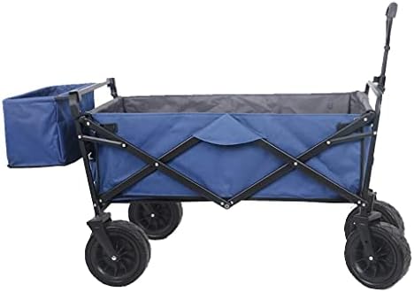 Collapsible Wagon Cart with Wheels Foldable Folding Wagons Carts Silent Universal Wheels,Folding Wagon Outdoor Folding Utility Wagon 4-Wheel Portable Fishing Cart, Folding Camping Trolley wi