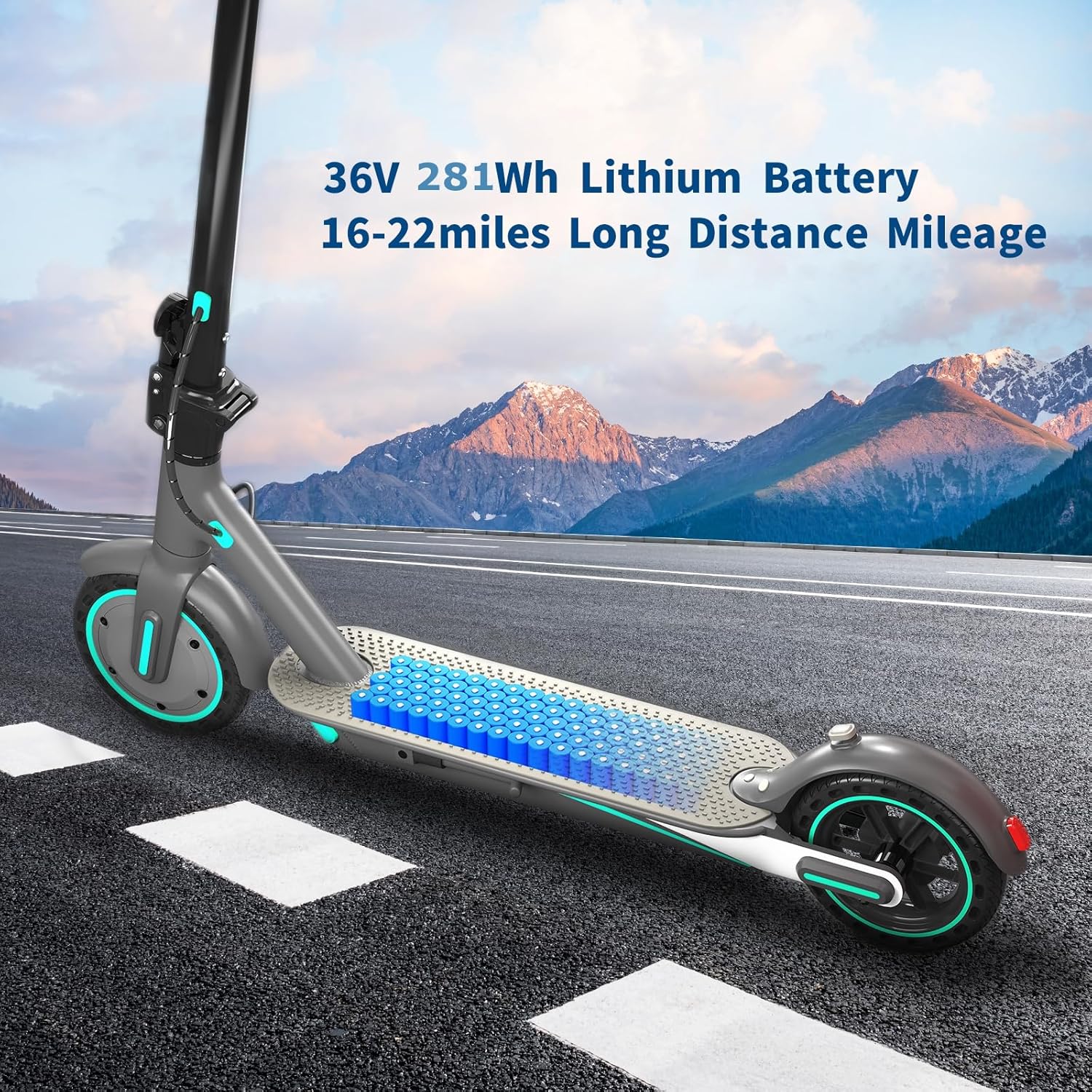 Electric Scooter for Adults, 350W Motor, 19 Mph Max Speed, 21 Miles Range, E-Scooter with 8.5