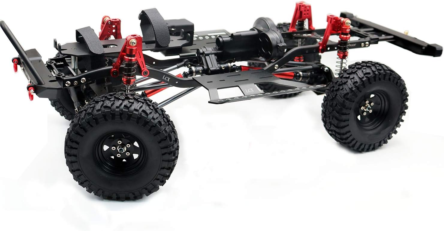LCX Racing 1/10th RC Crawler Car CNC Machined Metal Double Speed Chassis for Axial SCX10 III SCX10.2 90046 90047 Upgrades Accessories