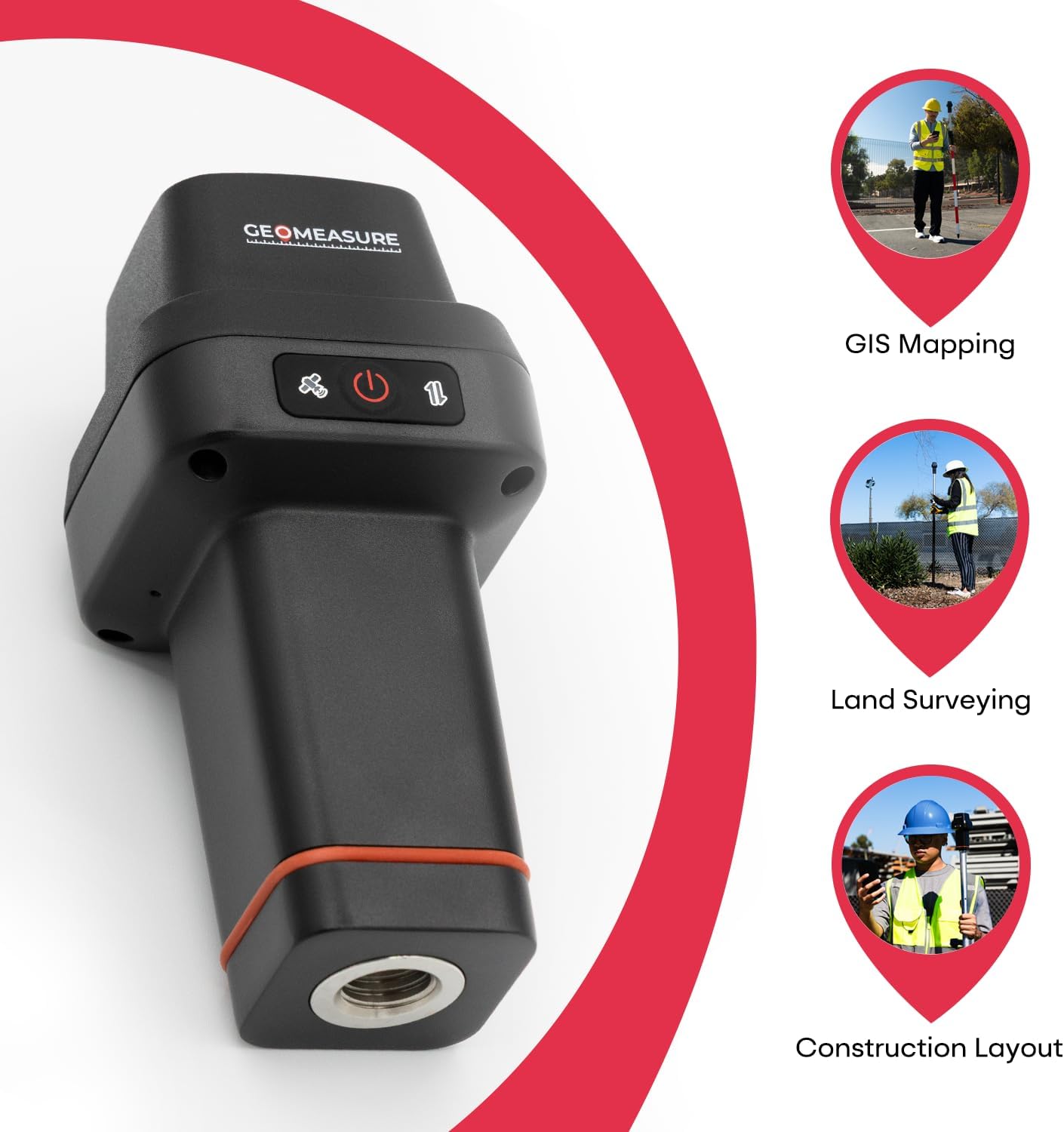 Handheld RTK GNSS Receiver for Surveying – Multi-Frequency GPS/GLONASS/Galileo/BeiDou, Centimeter Accuracy, Integrated Helix Antenna, Wi-Fi/Bluetooth, IP67 Rugged Surveyor, GEODNET RTK Enabled