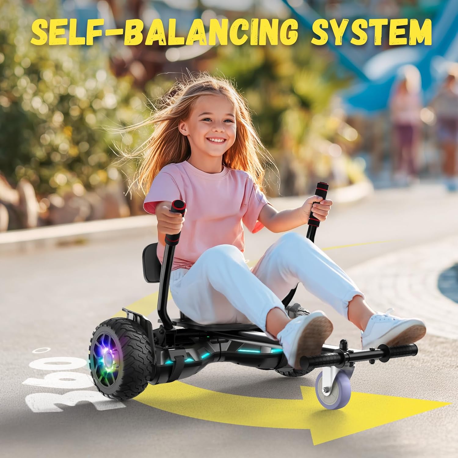 SISIGAD Scooters for Kids Ages 7-12, with Built-in Bluetooth Speaker and 6.5
