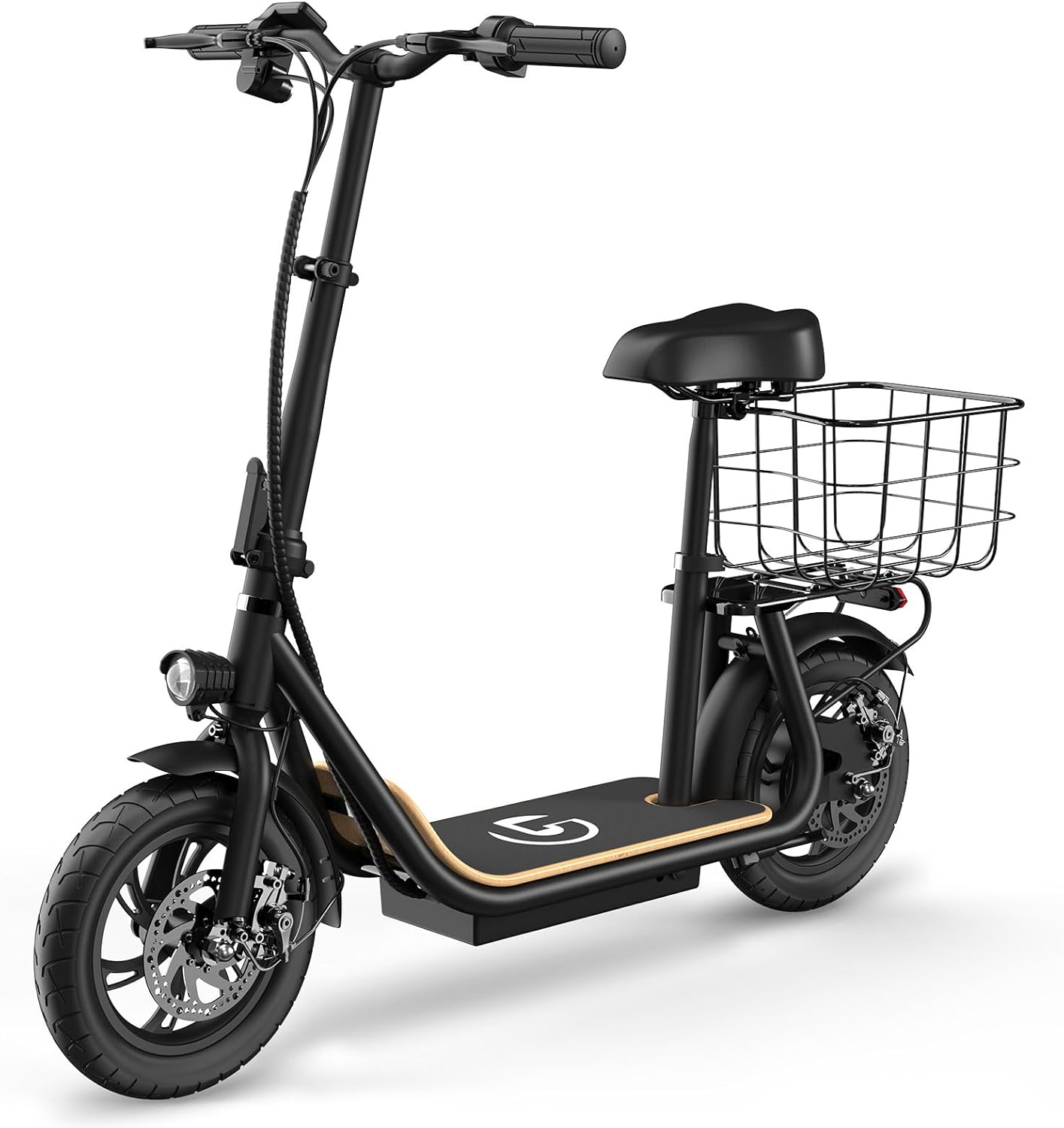 Electric Scooter for Adults, Foldable Commuter Scooter with Adjustable Seat, 500W Brushless Motor, 20MPH & 30 Miles Range, 12