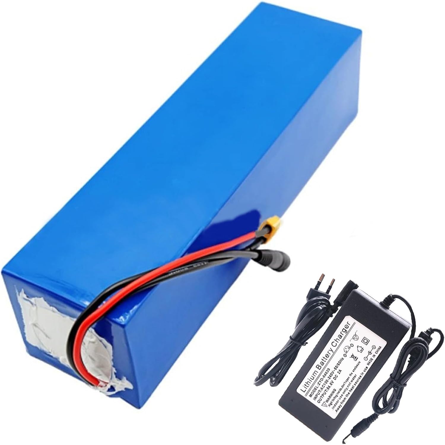 48V 20Ah E Bike Lithium Ion Battery with 54.6V 2A Charger 13S3P Electric Bicycle Scooter Battery Built in BMS for 250W 300W 350W 500W 750W 1000W Motor(XT60 Plug)