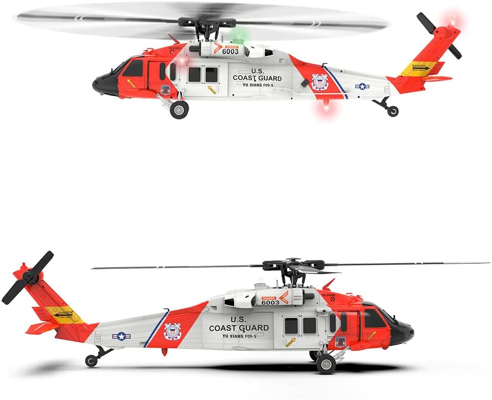 1/47 2.4G 6CH F09-S Brushless Direct Drive RC Helicopter Model for Teen and Adults, 6G/3D Stunthelicopter Model Aviation Toys with GPS and Camera (RTF Edition)