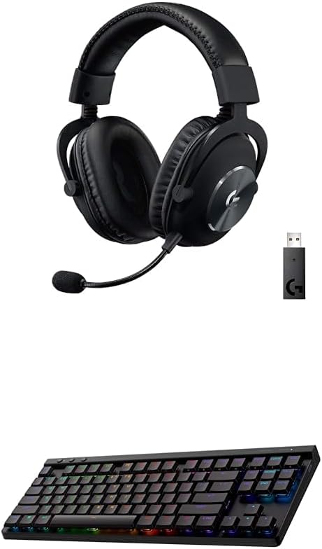Logitech G Pro X Lightspeed Wireless Gaming Headset + G515 TKL Wireless Gaming Keyboard Bundle (Tactile) - Black