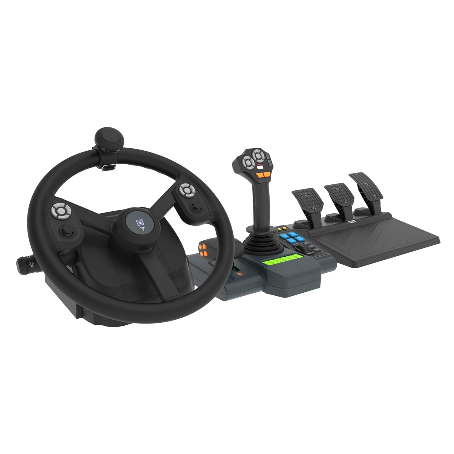 HORI Farming Vehicle Control System for PC (Windows 11/10) for Farming Simulator with Full-Size Steering Wheel, Control Panel & Pedals