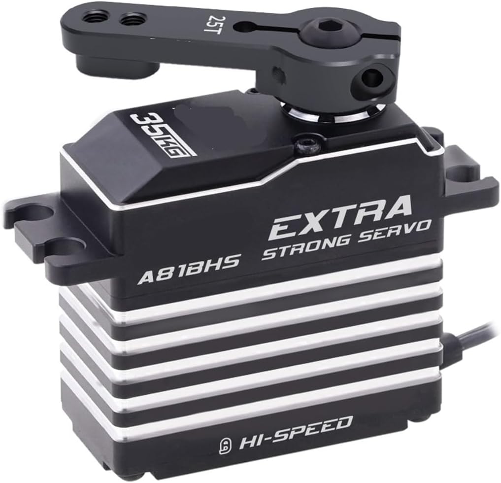 35KG High Torque A81BHS HV Ultra High Speed ​​Steel Gear Brushless Standard Servo for 1/8 Scale(A81BHS 35kg Servo)
