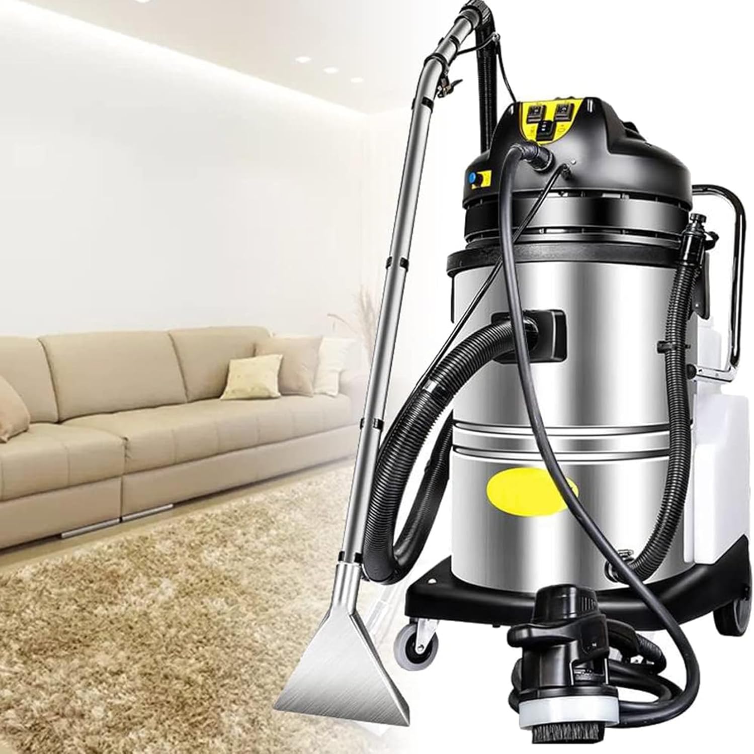piudoiliy Carpet Cleaner Machine,Stainless Steel Sofas Deep Cleaning Tool,for Household/Commercial Carpets, Sofas, and Curtains (40l)