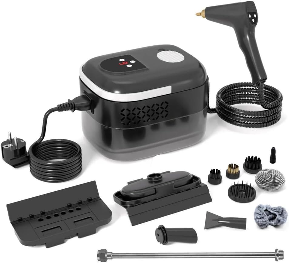 Miluqike 2500W High-Temperature Handheld Steam Cleaner for Air Conditioner Kitchen Hood Car and Floor - Portable Cleaning Machine,White