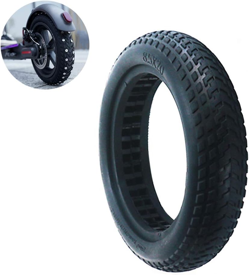 8.5-inch Explosion-Proof Solid Tires Hollow Shock Absorption No Inflation No Inner Tube for M365 Scooter Non-Slip Outer Tires2pcs