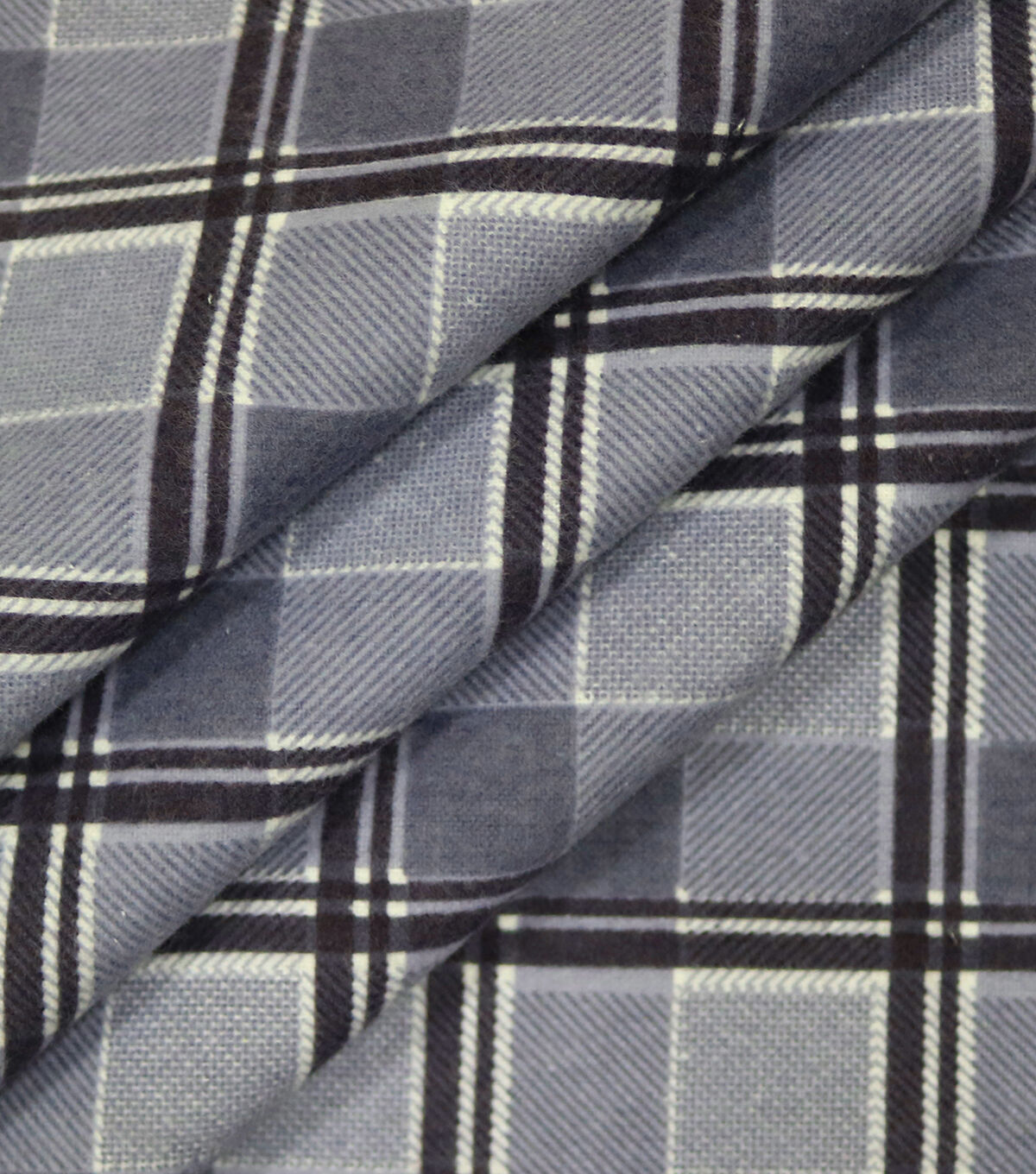 Plaid Gray 108 Wide Flannel Fabric