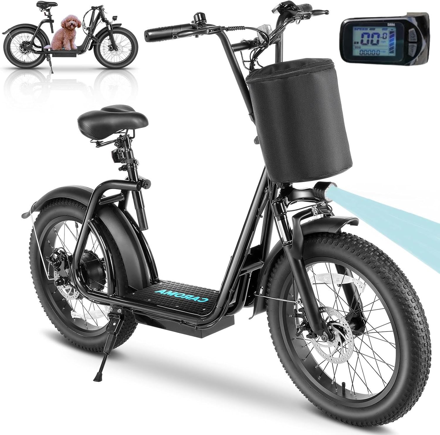 Caroma Peak 819W Electric Scooters Adults, Electric Scooter with Basket, 20