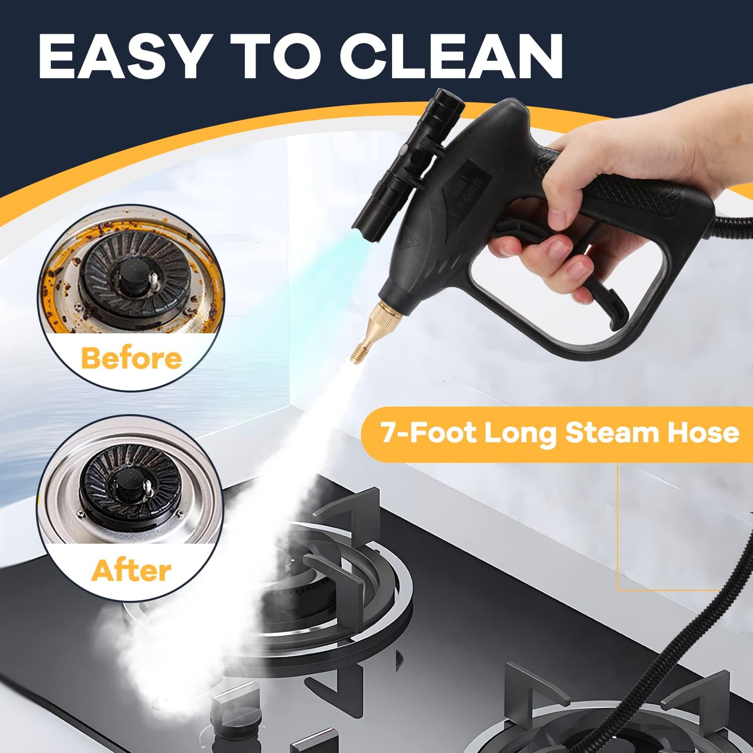 Moongiantgo High Pressure Steam Cleaner with A Set of Replacement Brushes