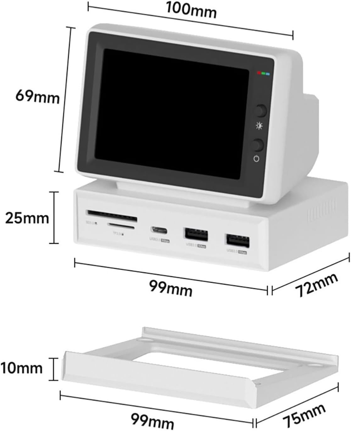 Computer Host with USB-C & USB 3.0 Port - Versatile with 3.5