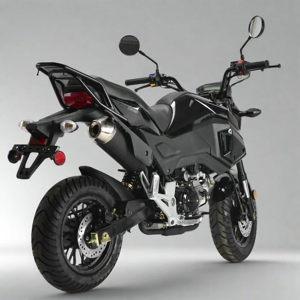 HHH 125cc Scooter Adult Motorcycle VADER 125 Gas Dual Sports Motorcycle Dirt Motorcycle Street Bike Motorcycle Bike (Red)