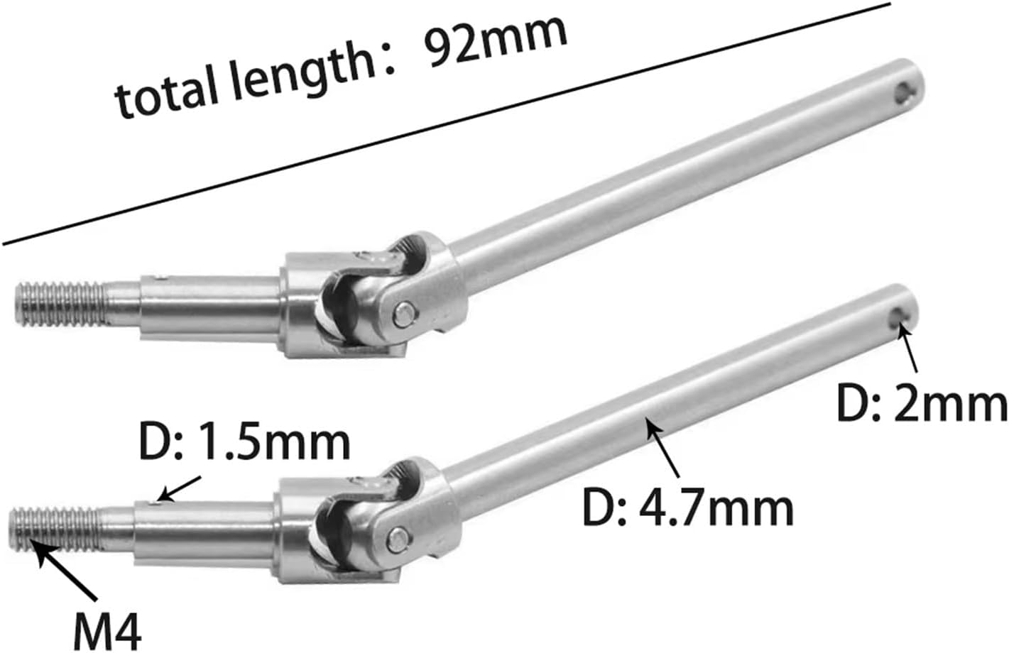 for MN128 for MN86 86S 86K 86KS for G500 2pcs Metal Front Axle Drive Shaft CVD Drive Shaft 1/12 RC Car Upgrade Parts Accessorie RC Car Parts