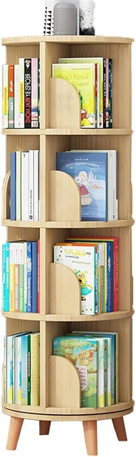 Lsoiup Bookshelf, Revolving Bookcase, 360°Rotating Small Corner Bookcase Bedroom Living Room Library Revolving Book