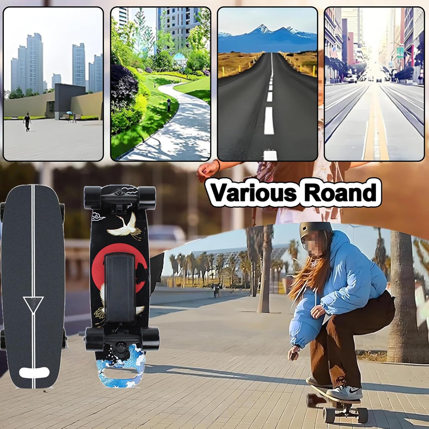 Electric Skateboard,Longboard Adult Skateboard,700W Brushless Motor,for Adults Teens Beginners