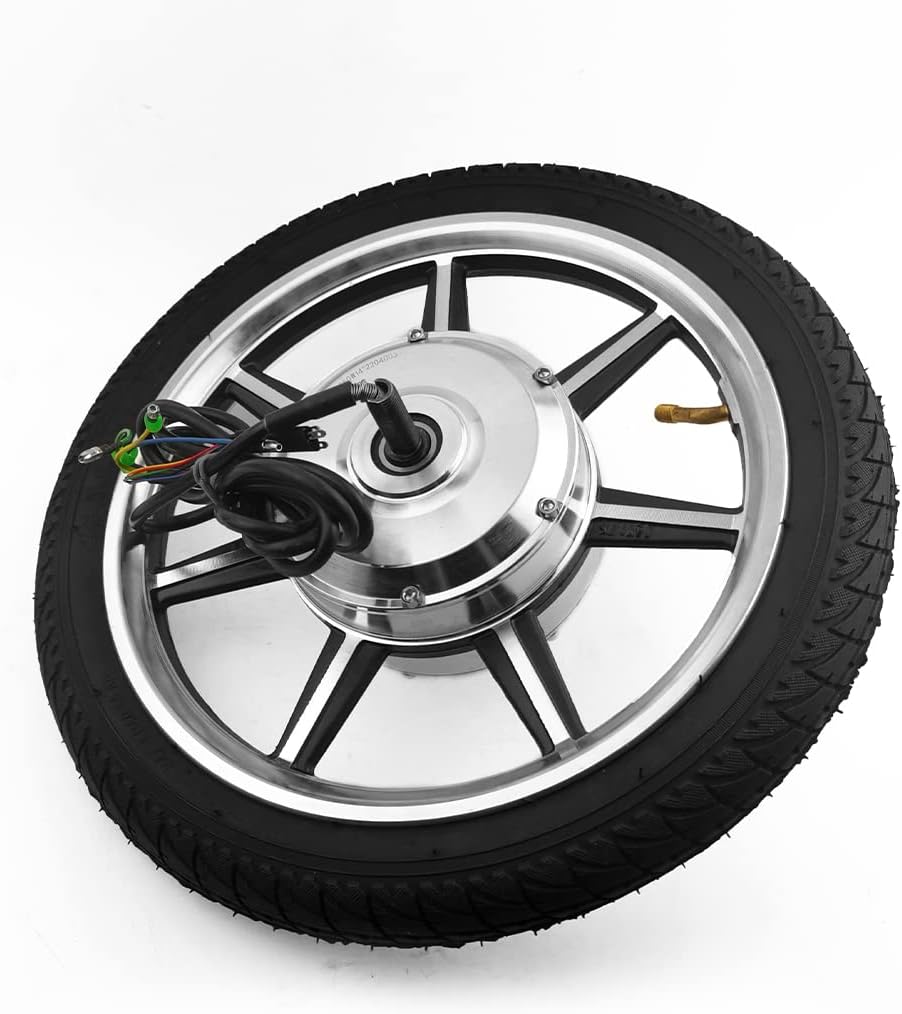 L-faster 36V 350W 14 Inch Hub Motor Wheel Hall Sensor Aluminium Rim Disc Brake Mount for Front Drive Mini Bike Scooter Bicycle with The tire(48V)