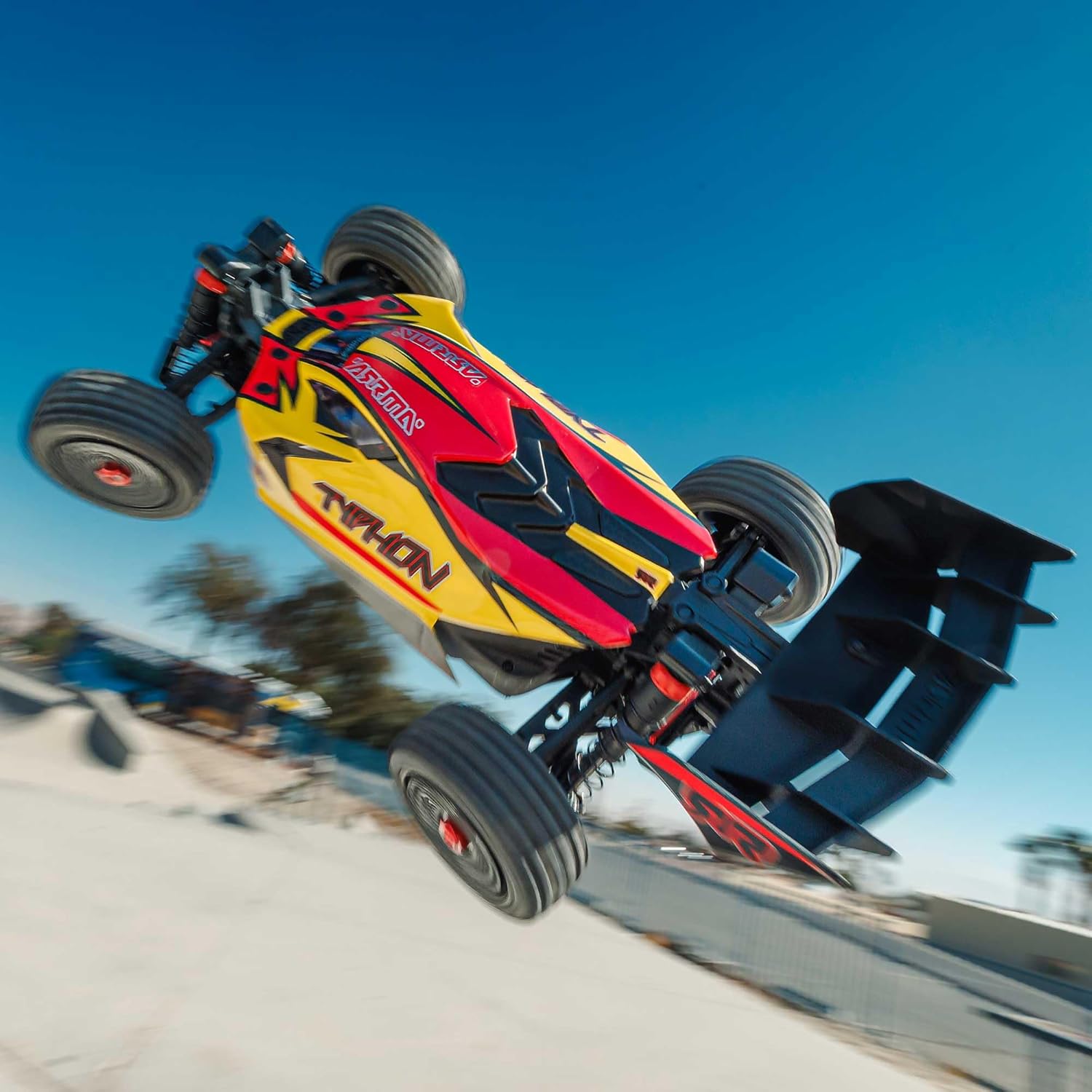 ARRMA RC Car 1/8 Typhon 4X4 RTR Brushed Buggy, Yellow (Battery and Charger Not Included), ARA4206V4T2