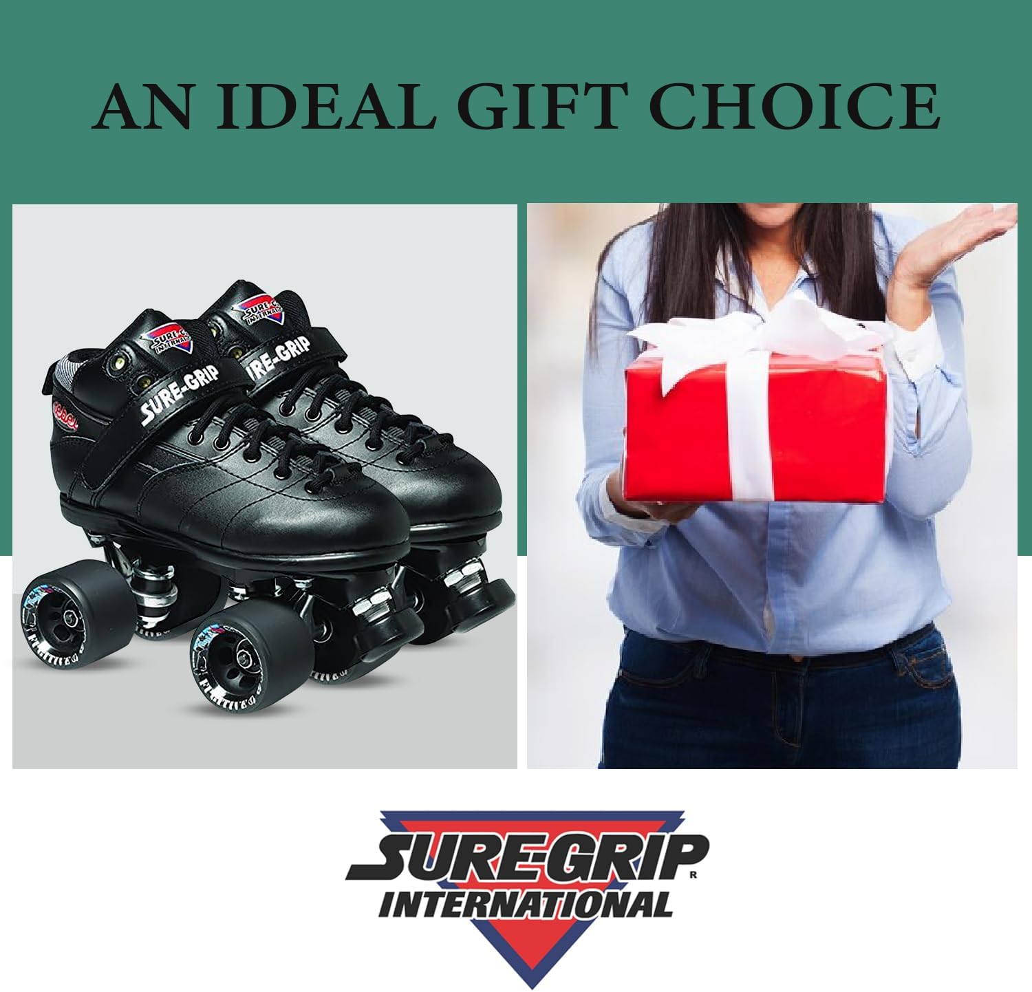 Sure-Grip Rebel Derby Roller Skates for Men & Women - 62mm Fugitive Polyurethane Wheels - Super X Plate Extended Support for Larger Sizes - Suitable for Indoor & Outdoor Skating - Beginner Friendly