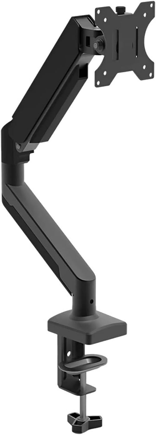 Single monitor stand full motion rotating desktop monitor stand computer screen stand, supports up to 17.3-inch screen computer(White)