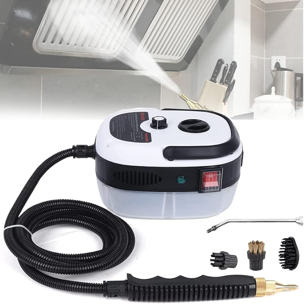 ZWEBY Steamer for Cleaning Pressure Steam Cleaner Handheld High Temp Portable Steam Cleaner Electric Steam Machine for Home Use Grout Tile Car Detailing Kitchen Bathroom (White)