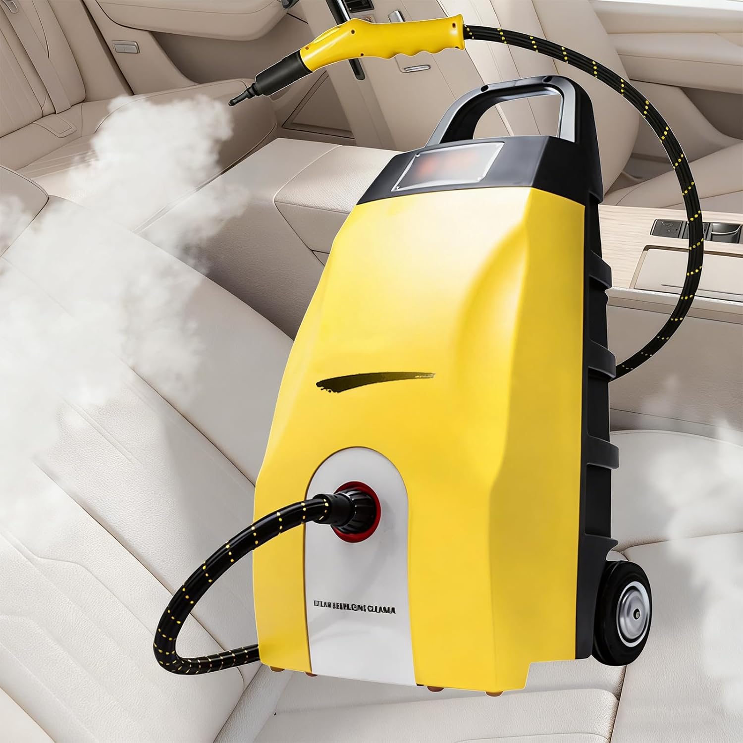 3000W High Pressure Steam Cleaner with 3.5L Water Tank, Heavy-Duty Portable Steam Washer with Multiple Accessories for Home Surfaces, Automotive Interiors and Commercial Cleaning Tasks yellow