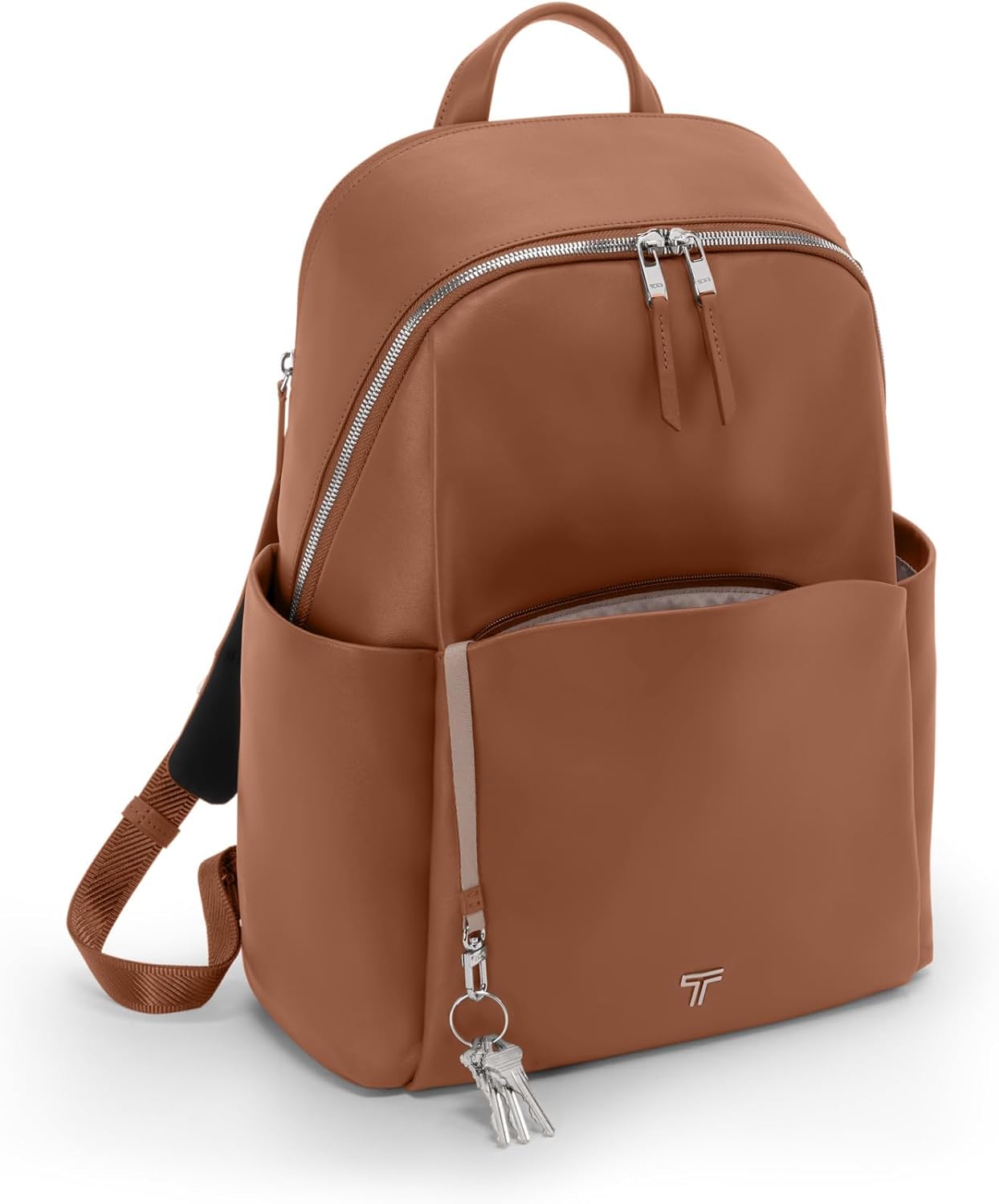 TUMI - Voyageur Raina Backpack - Women's Premium Leather Backpack - Everyday Bag with Phone Pocket & Laptop Compartment - Sienna