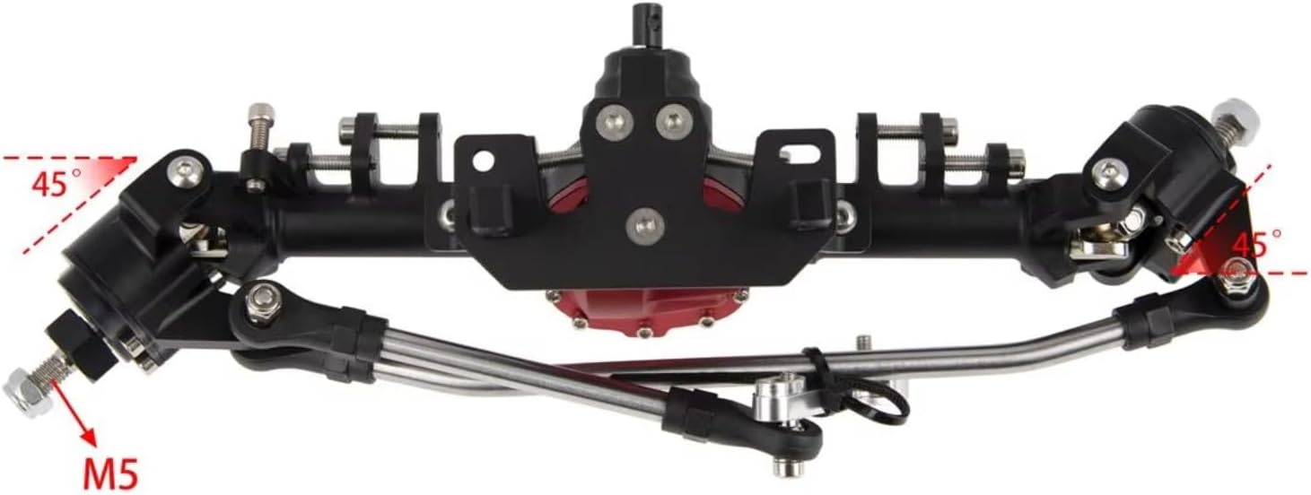 Rc Crawlers Axles For SCX10 II For Axial 90046 90047 CC01 For LCG 1/10 Front Rear Portal Axle Aluminum Integrated Chassis Parts RC Crawler Car(Silver)