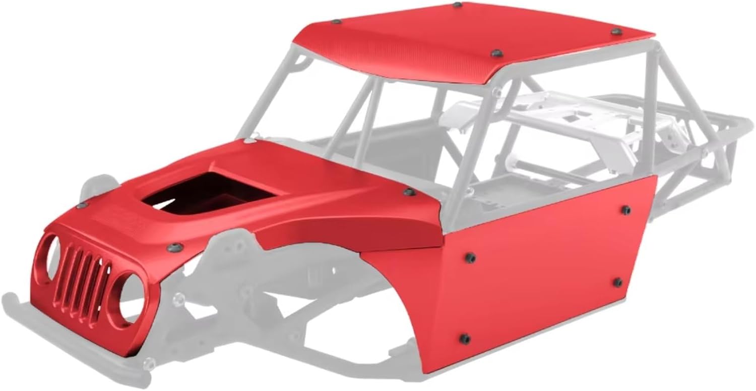 RC Repairs Models For Vanquish H10 Optic Sparco Yokohama RTR 1/10 Aluminum Roll Cage Body Plate Panel Kit RC Crawler Upgrades Parts(Silver)