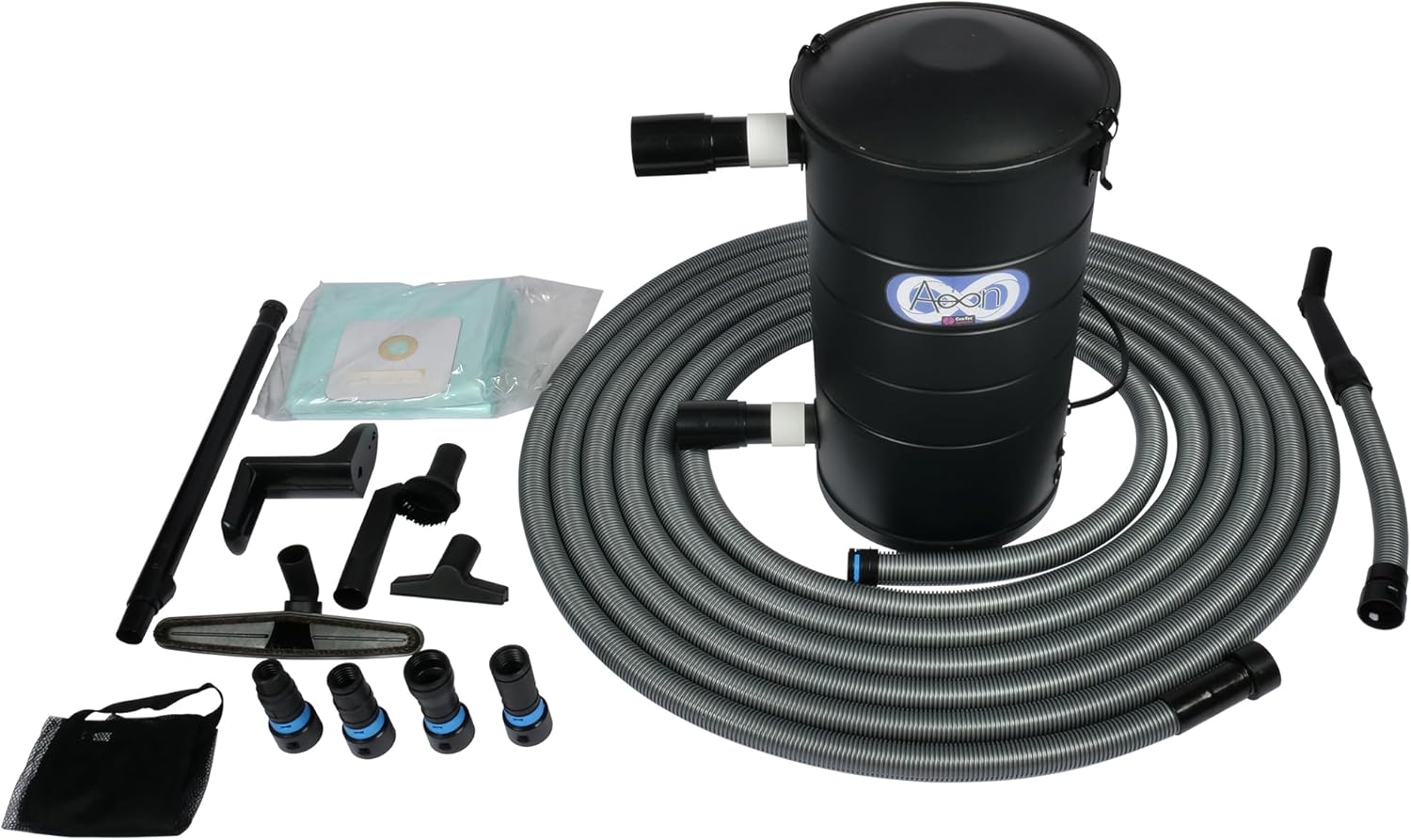 Cen-Tec Systems Aeon 7 Gallon Wall-Hung HEPA Commercial Vacuum with Air Blast Accessories for Car Cleaning and Detailing