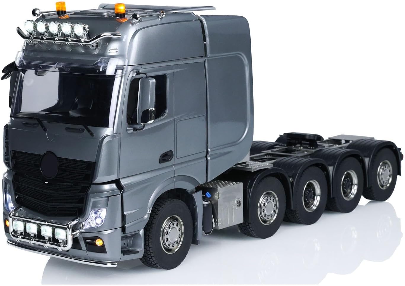 1/14 10x10 Metal Chassis Remote Control Tractor Truck 3363 Lorry 3-Speed Transmission Differential Lock Axles Light Sound System RTR Truck Model Hobby Grade Model