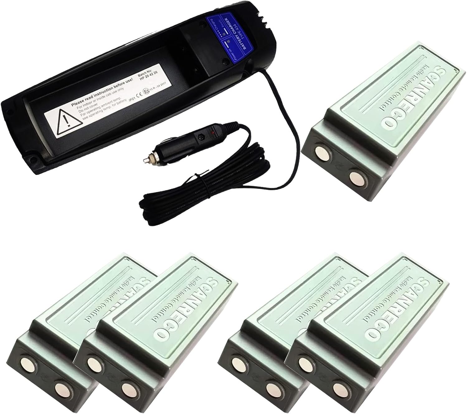 ◢(1-Pack) 24V Scanreco 434 Battery Charger for Scanreco 592 593 590 Battery,with (5-Pack) Scanreco 592 Battery