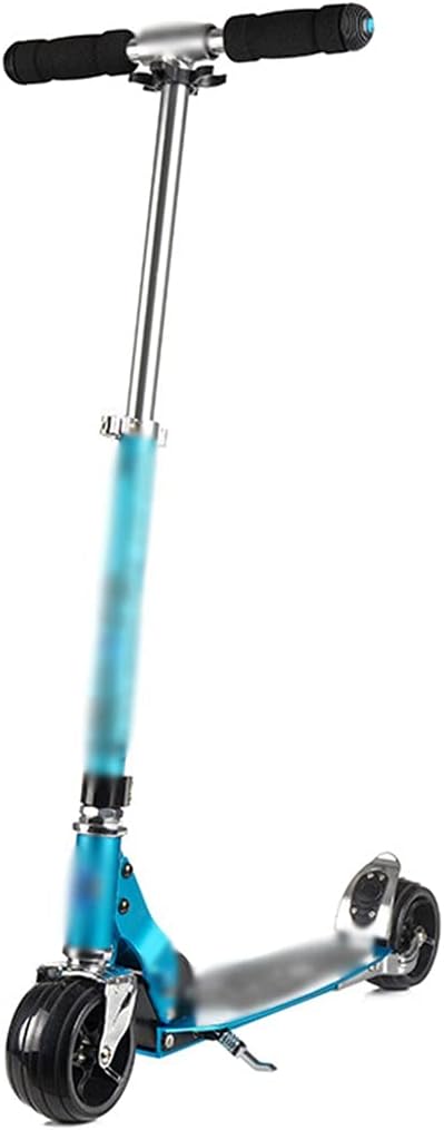 Scooters Folding Adult Kick Scooter Height Adjustable Scooter, Widen 2 Wheel Sport Scooters, Adult Fitness Trick Scooters (Color : Blue, Size : 70 * 34 * 66-96cm)
