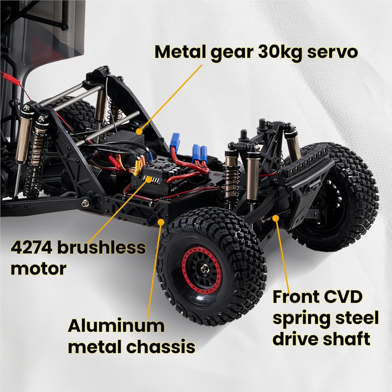 Rochobby Ford Bronco 1/7 Ridge Racer U4 RC Crawler, 4WD Brushless RC Truck, Fast Speed Desert Buggy 80km/h, RC Rock Crawler for Adults (Blue)