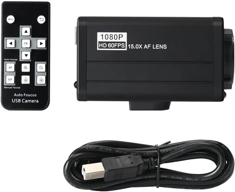 Microscope Accessories Kit 2MP 15X Optical Autofocus Digital Industrial Webcam Video Microscope Camera for Dental Jewels Electronic Repair Soldering Microscope Slides