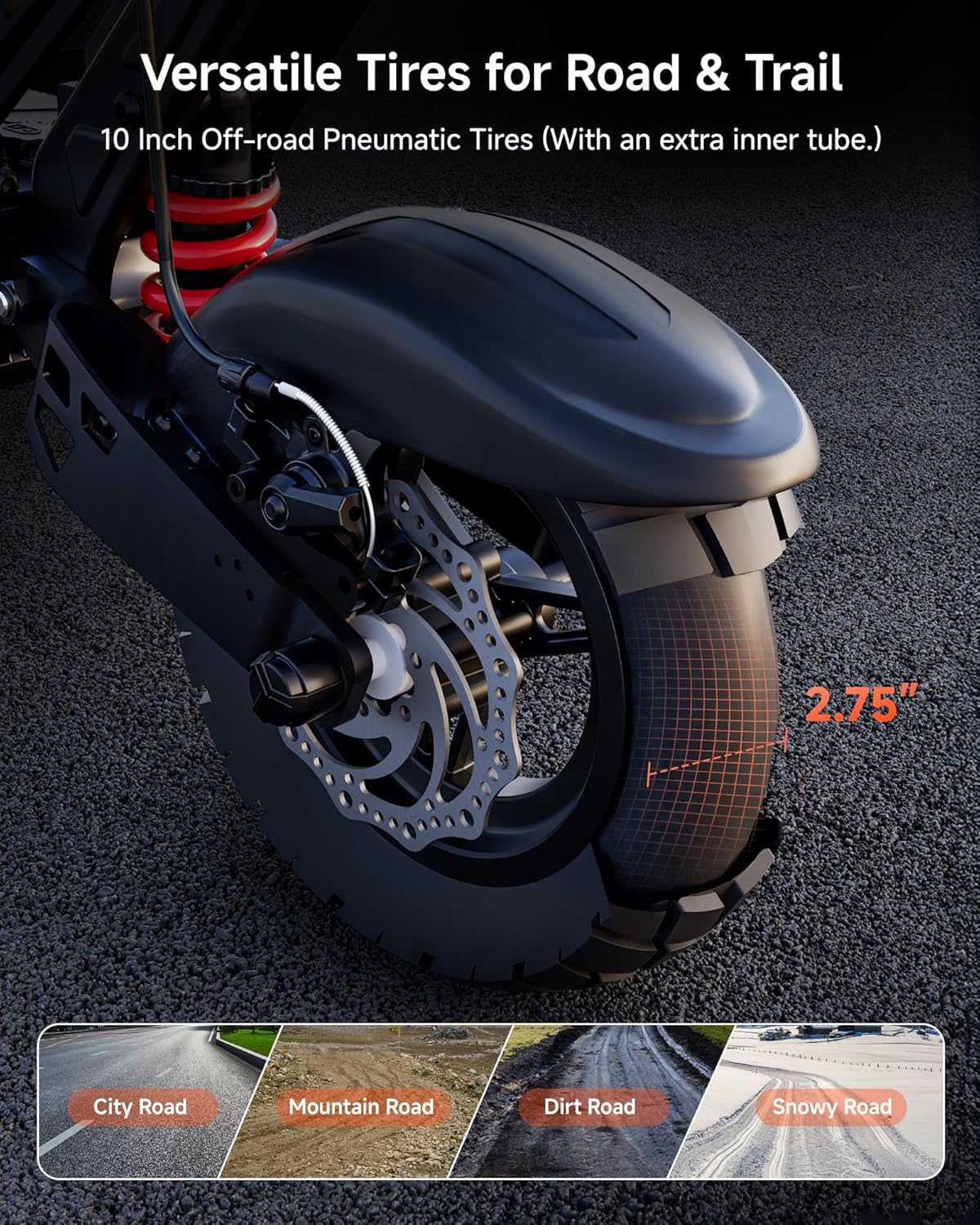 Circooter Landturbo Electric Scooter, 330LBS Capacity for Heavy Adults, 34-39 Miles Range&1000W Motor, 28-32MPH, 10'' Off-Road Tires, APP Control for Commuting & Outdoor Adventure