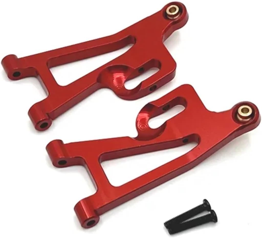 Compatible with Mjx 14210 14209 RC Car Upgrade Parts Metal Steering Cup Upper and Lower for Swing Arm Kit Shock Tower Bracket RC Car Parts(Red)