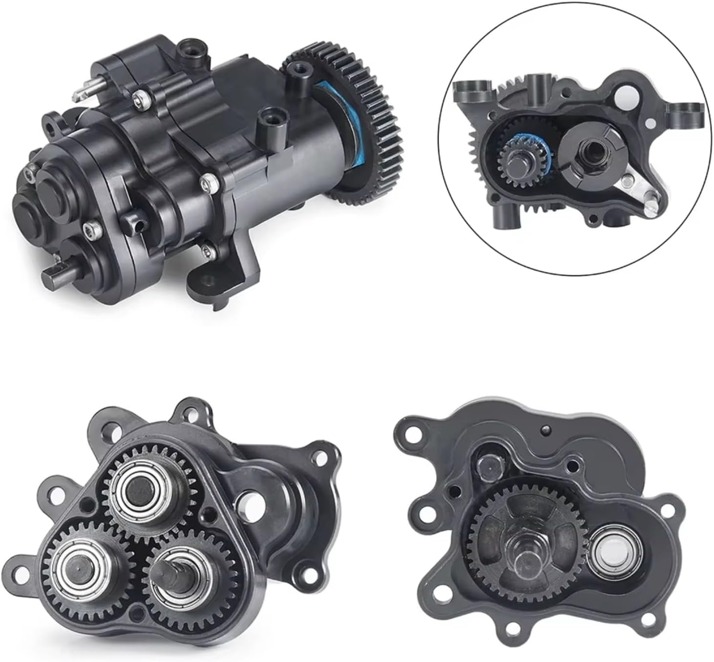 RC Gearboxes For TRX-4 For TRX6 1/10 Metal Complete Gearbox 2 Speed Transmission RC Crawler Car Upgrade Parts