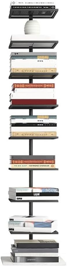 KWOKING Modern Open Back Bookshelf Vertical Shelf Bookcase Nordic Invisible Bookshelf Shelf Floor Wall Bedroom Suspension Bookcase Small Apartment Standing Bookshelf 13.8