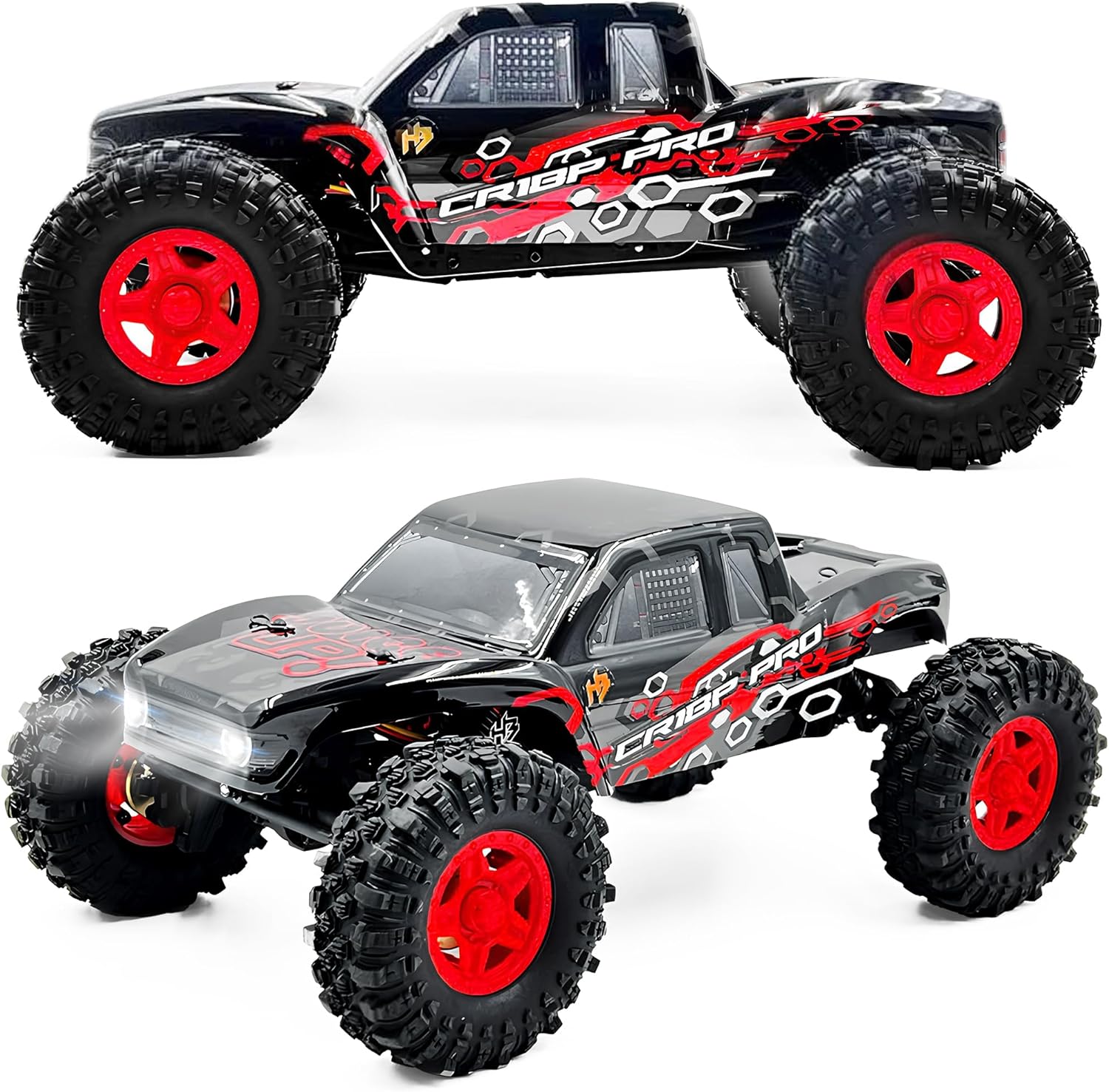 Helidirect HobbyPlus 1/18 RC Crawler - CR-18P PRO Brushless Juice Up Edition RTR w HBW Electronics, 2.4GHz 4CH TX - Remote Control Crawler, RC Rock 1/18 Full Lock 4WD Off-Road for Adults - Red