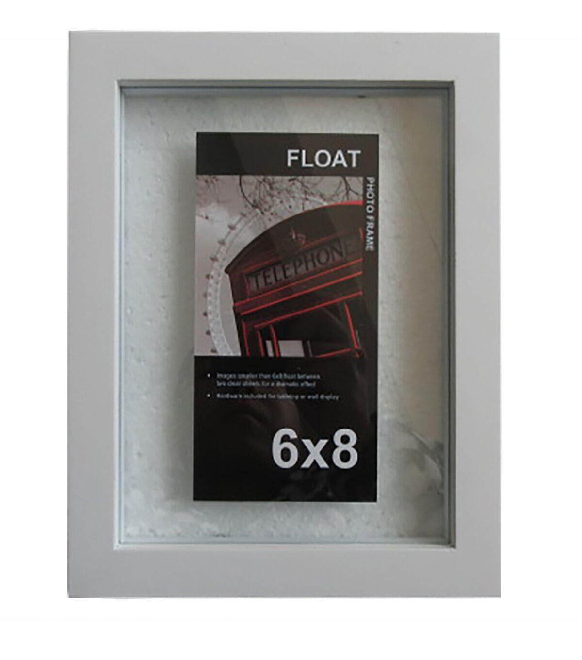 Innovative Creations 6 x 8 White Wood Float Photo Frame