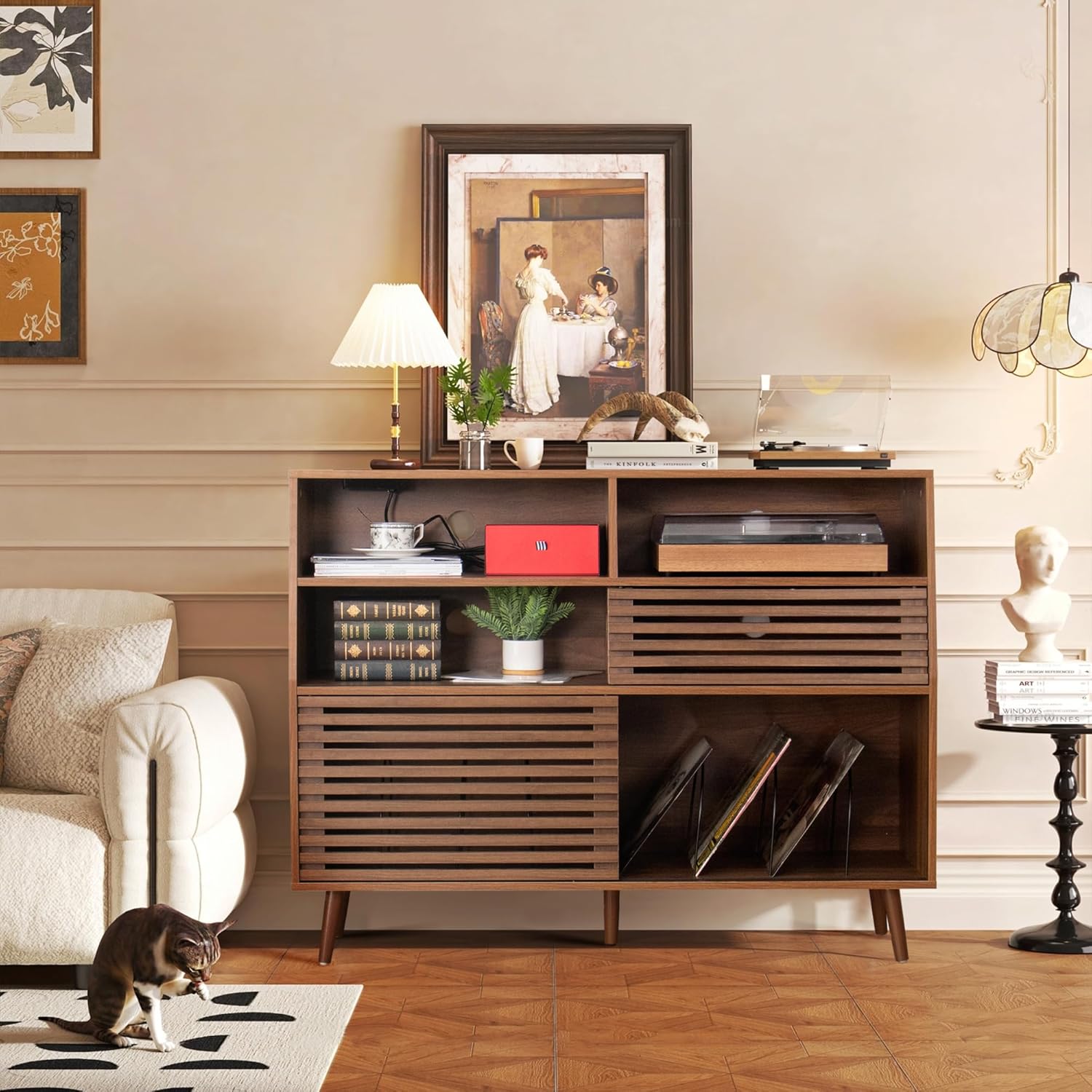 Jluomei Large Record Player Stand