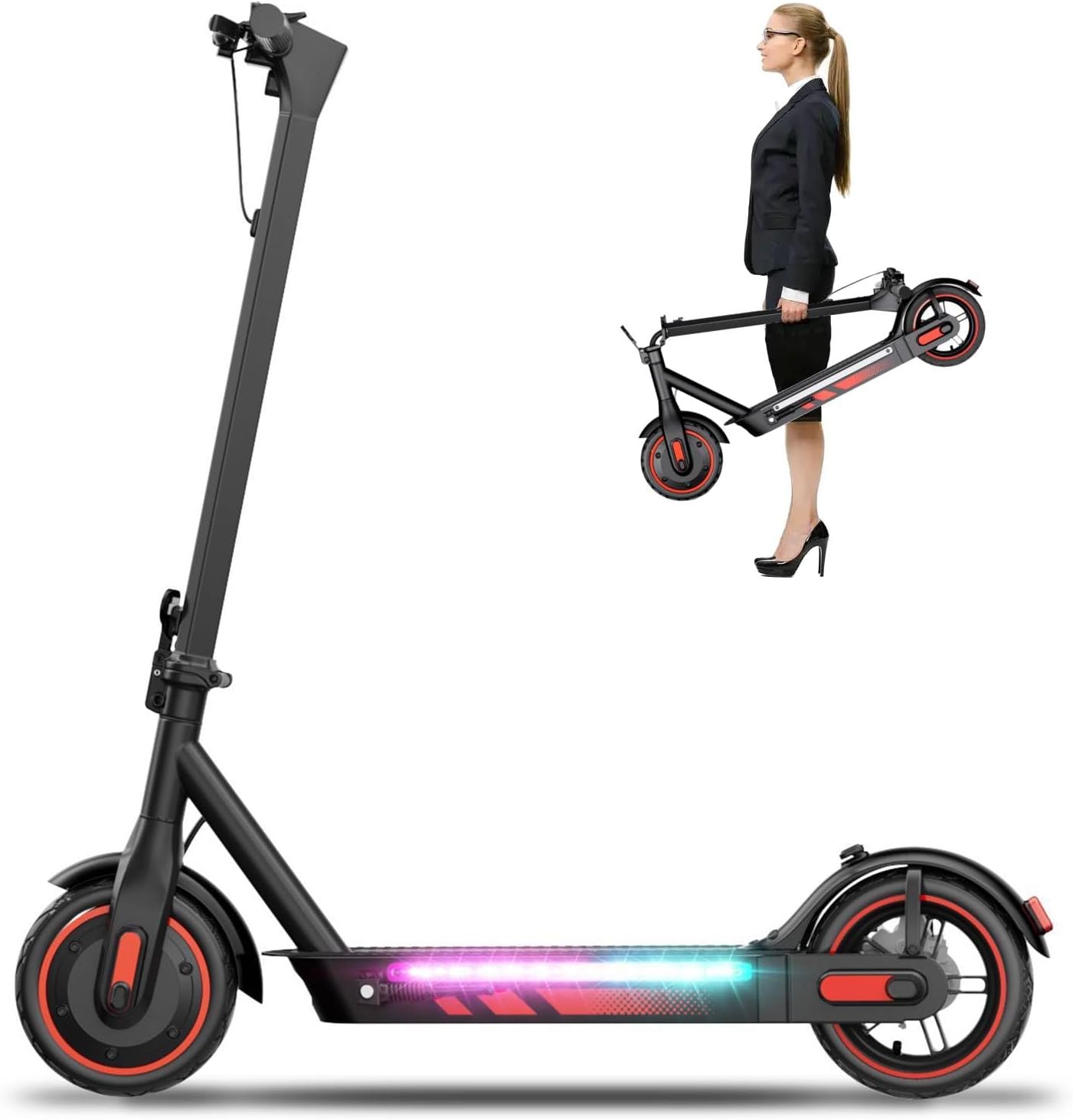 Electric Scooter for Adults,350W/500W/600W Powerful Motor,8.5/10” Tires,Up to 19/25 MPH,15/22/28 Mile Range,Dual Braking System,Foldable Lightweight EScooter for Young,Max Load 265 LBS,APP Control