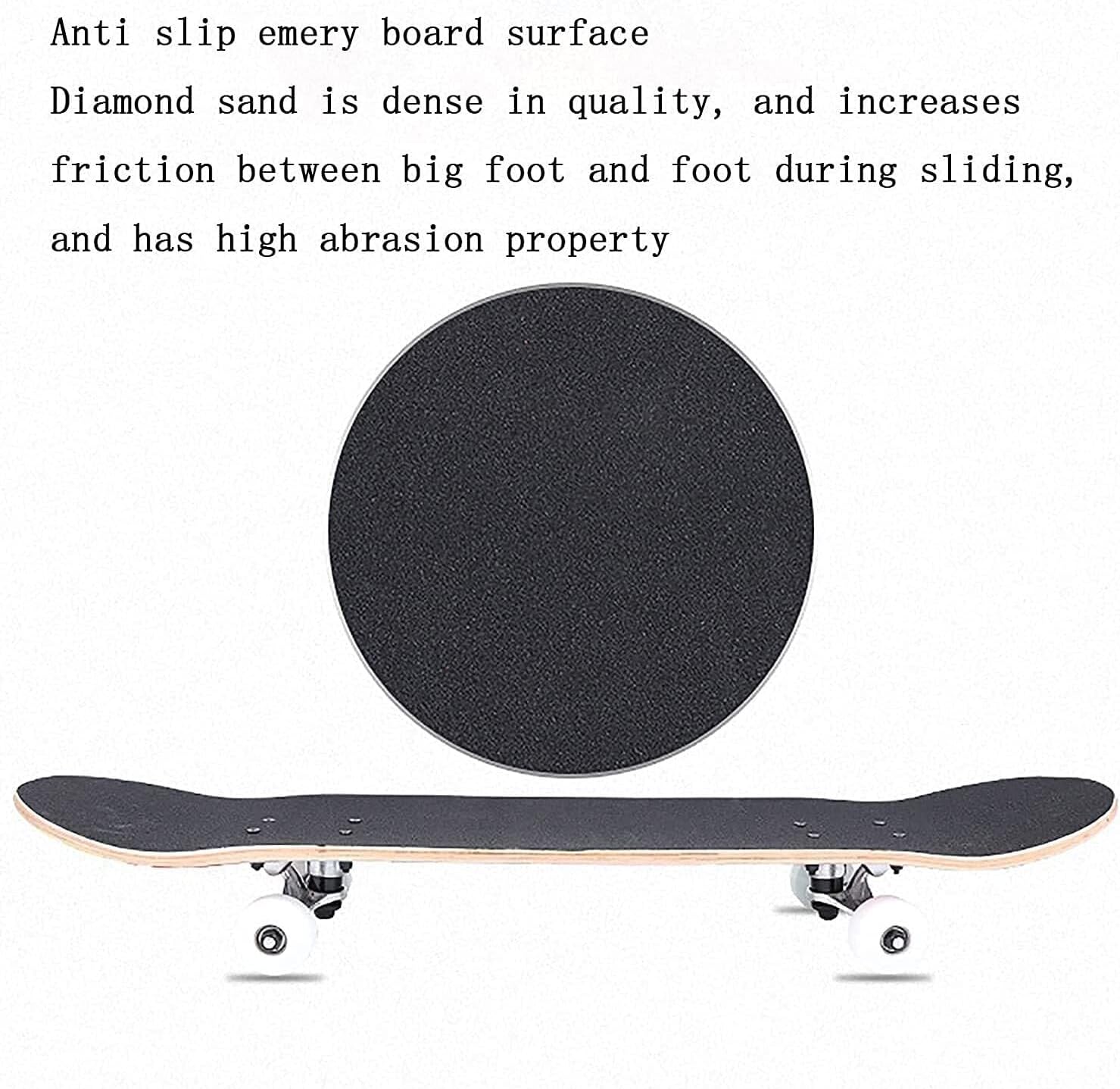 Four-Wheel Skateboard, 7-Layer Maple Deck, Beginner Professional Standard Double kickboard