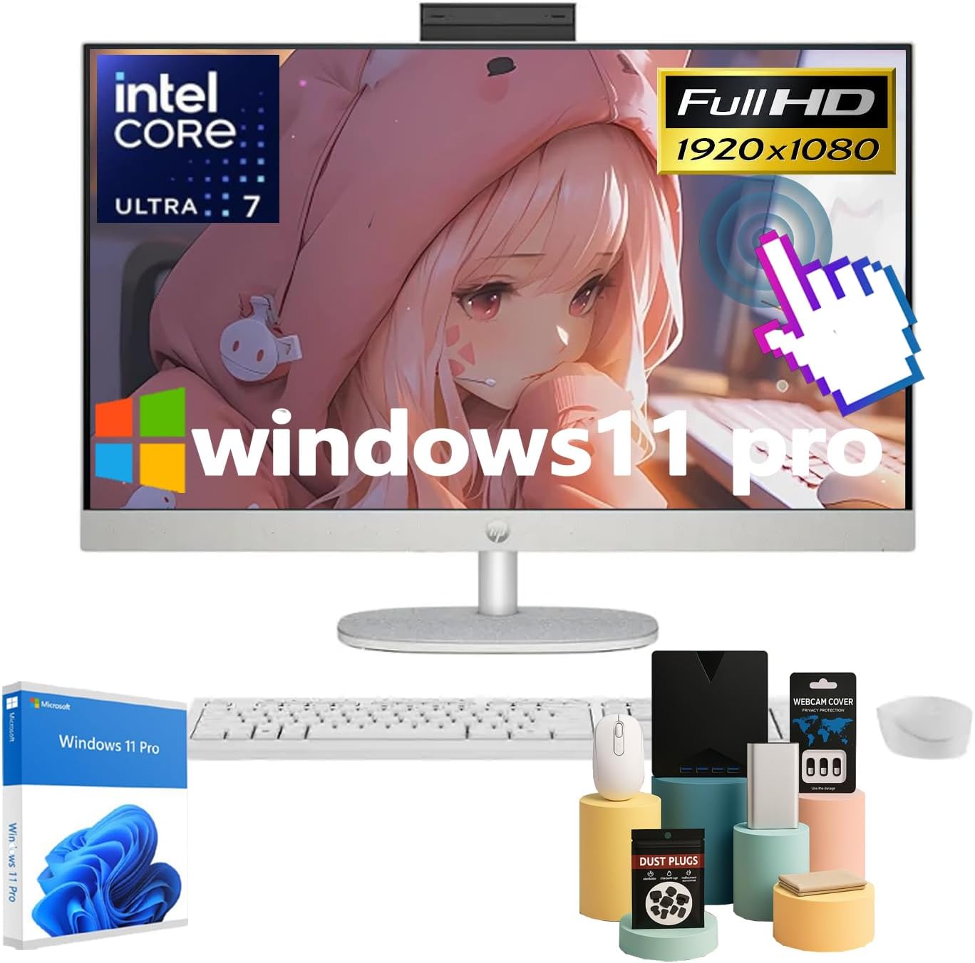 HP Touchscreen All-in-One Desktop Computer, 27