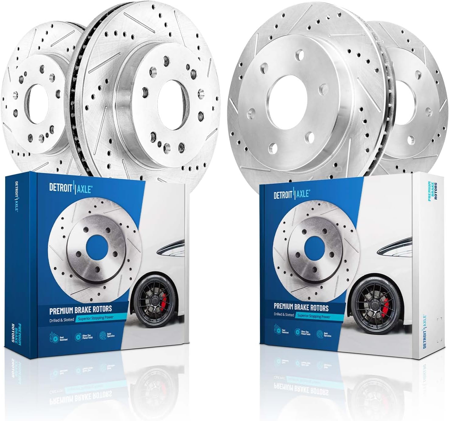 Detroit Axle - Brake Rotors for Chevrolet Tahoe Avalanche Silverado Suburban 1500 GMC Sierra Yukon XL 1500 Cadillac Escalade ESV EXT, Front & Rear Disc Brake Rotors Replacement